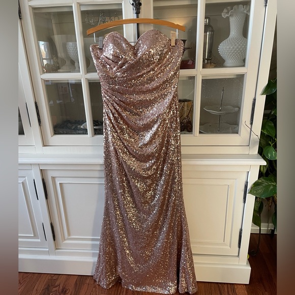 christina wu rose gold sequin dress 22141